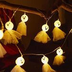 LED Decorazione di Halloween Luminoso Tessuto Fantasma Ornamento Luce della Stringa 3m 20 Luci (Bianco Caldo)