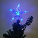 Luci a stella luminose a LED con luce superiore per albero di Natale, dimensioni: modello a batteria piccola (blu)