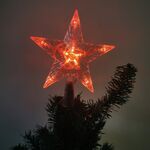 Luci a stella luminose a LED con luce superiore per albero di Natale, dimensioni: modello a batteria piccola (rosso)