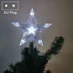 Luci a stella luminose a LED con luce superiore per albero di Natale, dimensioni: spina europea grande (bianca)