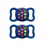 2 pezzi di copertura in silicone per collare per animali domestici traforati a contrasto per AirTag (blu scuro colorato)
