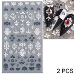 2 PCS 5D Adesivi per unghie in pizzo cavo stereoscopico Nail Art Adesivi in rilievo con fiori 3D (5D-K57)