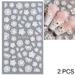 2 PCS 5D Adesivi per unghie in pizzo cavo stereoscopico Nail Art Adesivi in rilievo con fiori 3D (5D-K57)
