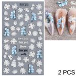 2 PCS 5D Adesivi per unghie in pizzo cavo stereoscopico Nail Art Adesivi in rilievo con fiori 3D (5D-K57)