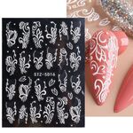 Adesivi per nail art tridimensionali intagliati 5D Adesivi per unghie in rilievo con motivo rosa (Stz-5D16)