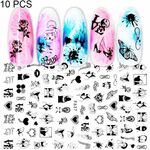 10 PCS Cartoon Heart Letters Personaggio dei fumetti Nail Art Sticker 3D Adesivi per unghie adesivi (F637)