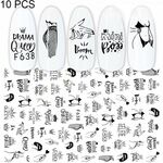 10 PCS Cartoon Heart Letters Comic Character Nail Art Sticker 3D Adesivi per unghie adesivi (F638)