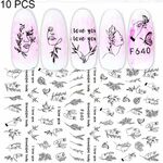10 PCS Cartoon Heart Letters Personaggio dei fumetti Nail Art Sticker 3D Adesivi per unghie adesivi (F640)