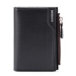 BEEDOVR 9902 Portafoglio corto da uomo Multi-card Zipper ID Bag (nero)