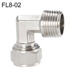 FL8-02 Connettore femmina con bloccaggio a gomito a torsione e raccordo rapido per trachea in rame nichelato LAIZE