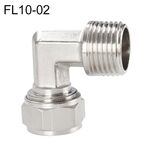 FL10-02 Connettore femmina con bloccaggio a gomito a torsione e raccordo rapido per trachea in rame nichelato LAIZE