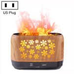 Umidificatore per macchina affumicato con incenso a fiamma di simulazione 3D desktop, Colore: Grana del legno chiaro (spina americana)