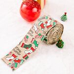 2 pezzi 5 m x 6 cm nastro natalizio imitazione canapa regalo decorazione nastro (un calzino)