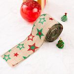 2 pezzi 5 m x 6 cm nastro natalizio imitazione canapa regalo decorazione nastro (pentagramma a C)