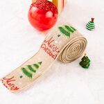 2 pezzi 5 m x 6 cm nastro natalizio imitazione canapa regalo decorazione nastro (albero di Natale D)