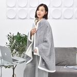 80x130 cm flanella ispessita coperta scialle goffrata ufficio aria condizionata coperta (grigio chiaro)