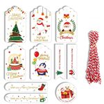 2 Confezioni 50 pz/set Etichette di carta Kraft natalizie Etichette di carta da regalo (serie 3)