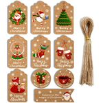 2 Confezioni 50 pz/set Etichette di carta Kraft natalizie Etichette di carta da regalo (serie 5)