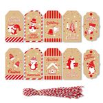 2 Confezioni 50 pz/set Etichette di carta Kraft natalizie Etichette di carta da regalo (serie 12)