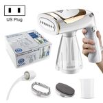 Ferro da stiro a vapore pieghevole portatile da 1600 W, colore: bianco a ingranaggio singolo (spina americana)