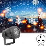 Luce del proiettore del fiocco di neve della decorazione di Natale girevole del LED KD-1001, specifica: spina del Regno Unito