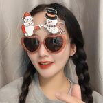 Fermaglio per capelli natalizio personalizzato per occhiali strani di Natale da 2 pezzi, colore: amore anziano pupazzo di neve