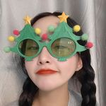 2 fermagli per capelli natalizi personalizzati con occhiali strani di Natale, colore: grande albero di Natale con palline