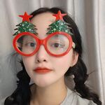 2 fermagli per capelli natalizi personalizzati con occhiali natalizi strani, colore: albero di Natale con fiocco di neve