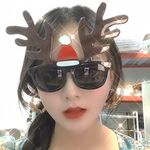 2 fermagli per capelli natalizi personalizzati con occhiali strani di Natale, colore: cappello di Natale con grandi corna
