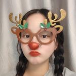 Fermaglio per capelli natalizio personalizzato per occhiali strani di Natale da 2 pezzi, colore: naso appeso con cervo glitterato