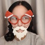 2 fermagli per capelli natalizi personalizzati con occhiali strani di Natale, colore: cappello di Natale glitterato a doppia faccia
