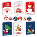 5 set 6 biglietti pieghevoli + 6 buste + 6 adesivi Biglietti d'auguri per il giorno di Natale (MC8-93)