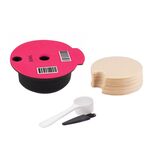 Filtro per caffè riutilizzabile ICafilas YB01, colore: rosa + 50 carta da filtro (60 ml)
