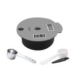 Filtro per caffè riutilizzabile ICafilas YB01, colore: grigio + cucchiaio in acciaio inossidabile HLB18 (60 ml)
