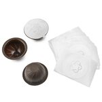 Guscio per capsule di caffè ICafilas per Nespresso Vertuo Plus ENV 135/Vertuo ENV 150/BNV450WHT1BUC1, colore: 3 tazze marroni + 60 fogli di alluminio