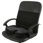 Cuscino in gel per ufficio Cuscino anti-emorroidi per glutei di bellezza (panno super morbido nero)