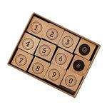 Set di sigilli combinati in faggio vintage Set di sigilli manuali in legno (giochi numerici)