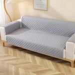 Fodera per divano con motivo a rombi, impermeabile, a doppia faccia, per animali domestici, dimensioni: 130 x 196 cm (grigio).