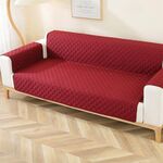 Copridivano con motivo a rombi impermeabile a doppia faccia per animali domestici, dimensioni: 130x196 cm (rosso)