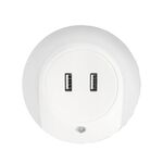 Luce notturna a LED A78B con porta USB Luce del sensore di controllo della luce intelligente, spina: spina europea (bianca)