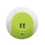 Luce notturna a LED A78B con porta USB Luce del sensore di controllo della luce intelligente, spina: spina UK (verde)