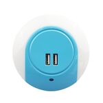 Luce notturna a LED A78B con porta USB Luce del sensore di controllo della luce intelligente, spina: spina UK (blu)
