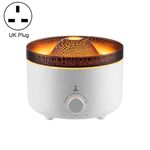 V21A 560ml Volcano Flame Telecomando Aromaterapia Umidificatore Diffusore Olio Essenziale Spina UK(Bianco)