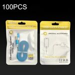 100PCS XC-0014 Sacchetti di imballaggio per cavo dati USB Pearl Light Borsa a chiusura lampo, dimensioni: 9x16 cm (oro)