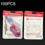 100PCS XC-0014 Sacchetti per imballaggio cavo dati USB Pearl Light Borsa a chiusura lampo, dimensioni: 11x18cm (rosso)