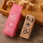4 pezzi Fiori e piante in legno Timbro per ragazza Manuale di piante fresche Timbro decorativo fai-da-te (Strumento scientifico)
