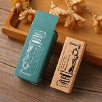 4 pezzi Fiori e piante in legno Timbro per ragazza Manuale per piante fresche Timbro decorativo fai-da-te (libri)