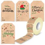 300 pezzi/rotolo adesivi rettangolari per decorazioni natalizie nastro per etichette regalo di festa (pelle bovina)