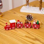Decorazione natalizia Treno in legno Scuola materna Regalo per la festa di Natale (sezione rossa 4)