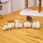 Decorazione natalizia Treno in legno Scuola materna Regalo per festival di Natale (sezione bianca 4)